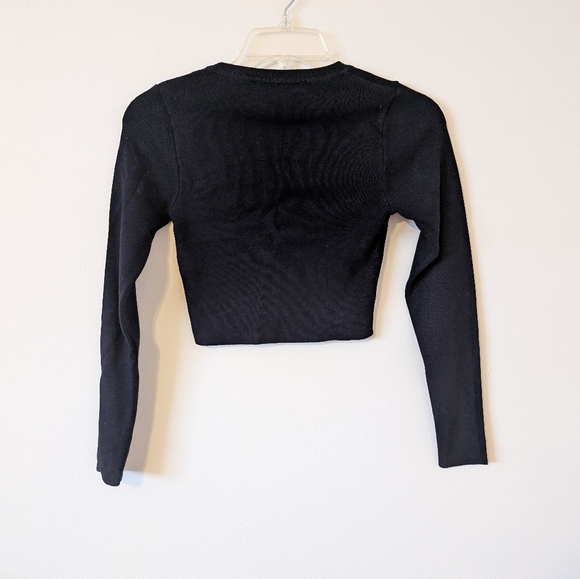 Zara Cropped Black Knit Sweater Size Small - Picture 3 of 3